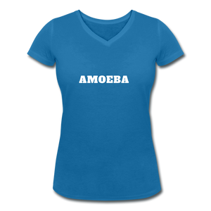 Amoeba - Women's Organic V-Neck T-Shirt by Stanley & Stella - peacock-blue