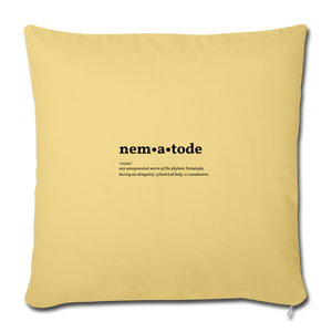 Nematode (definition) - Sofa pillowcase 17,3'' x 17,3'' (45 x 45 cm) - washed yellow