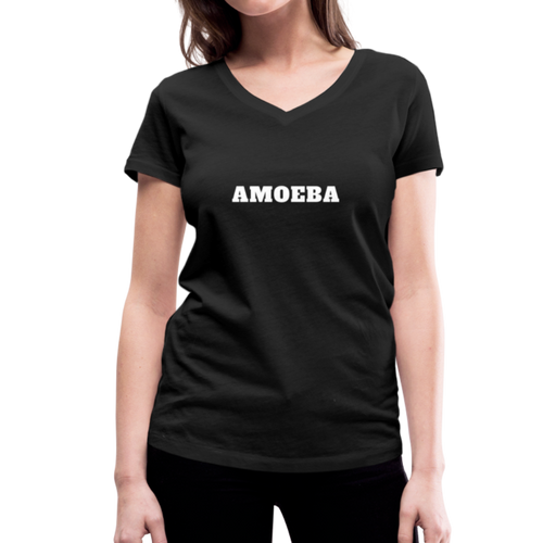 Amoeba - Women's Organic V-Neck T-Shirt by Stanley & Stella - black