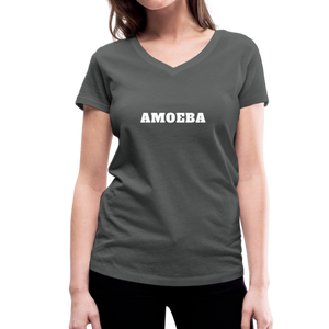 Amoeba - Women's Organic V-Neck T-Shirt by Stanley & Stella - charcoal
