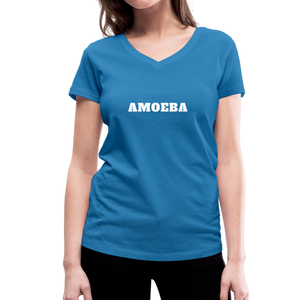Amoeba - Women's Organic V-Neck T-Shirt by Stanley & Stella - peacock-blue