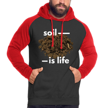 Soil is Life - Unisex Baseball Hoodie - black/red