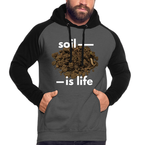 Soil is Life - Unisex Baseball Hoodie - graphite/black